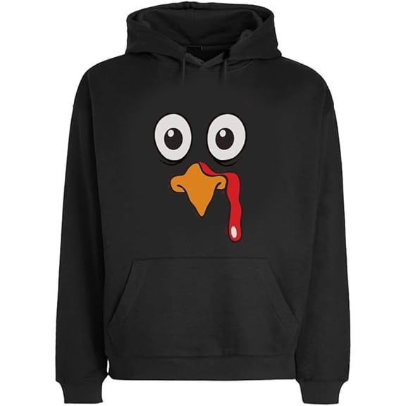 Thanksgiving Sweatshirt Nerdy Turkey Pattern Pullover Hoodie With Pockets sizes XS-4XL