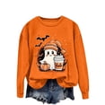 thumbnail image 1 of Thanksgiving Sweatshirt Women Pumpkin Coffee Graphic Sweatshirts Cute Halloween Shirts Fall Crewneck Sweatshirt Orange XL, 1 of 5