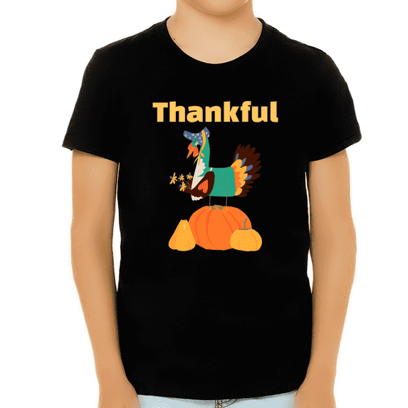 Thanksgiving T-Shirt for Boys – Classic Turkey Design, Holiday Celebration Tee
