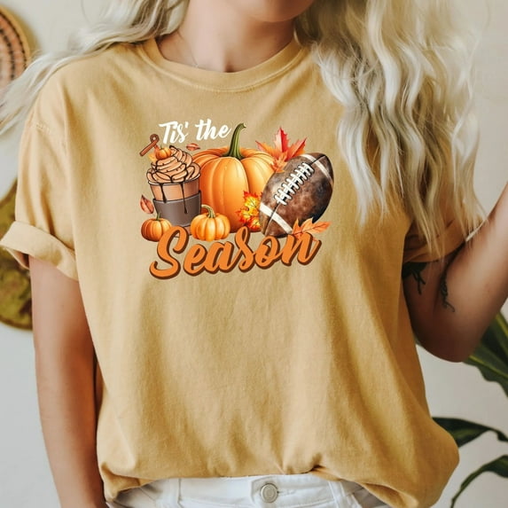 Thanksgiving T-Shirt for Women, Tis the Season Football T-Shirt, Football T-Shirts, Fall T-Shirts, Plus Size Fall Shirt