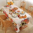 thumbnail image 1 of Thanksgiving Table Cloth Rectangle 60 x 84 Inch Cute Pumpkins Gnomes on Truck Sunflowers Pattern Tablecloth, Waterproof Wrinkle Free Fabric Table Cover for Fall, Autumn, Harvest Party, 1 of 5
