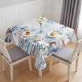 thumbnail image 1 of Thanksgiving Table Cloth Waterproof Tablecloths, Coastal Starfish Coral Shell Pumpkin Tablecloth Dining Table Cover for Kitchen Party Tabletop Outdoor, Square Tablecloth 60x60 Inch, 1 of 9
