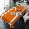 thumbnail image 1 of Thanksgiving Table Cloth Waterproof Tablecloths, Fall Luxurious Orange White Striped Harvest Autumn Tablecloth Dining Table Cover for Kitchen Party Tabletop Outdoor, Rectangle Tablecloth 54x108 Inch, 1 of 9
