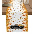 thumbnail image 1 of Thanksgiving Table Runner 108 Inches, Fall Black Truck Orange Maple Leaves Retro Bed Runner Dresser Scarves Tabletop for Indoor Outdoor Parties/Ceremony/Banquet, 13"x 108", 1 of 8