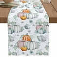 thumbnail image 1 of Thanksgiving Table Runner 120 Inches Long for Dining Table Decor,Orange Blue Pumpkin Autumn Fall Leaf Burlap Linen Farmhouse Table Runner Coffee Table Runners Dresser Scarf for Kitchen Party Holiday, 1 of 8