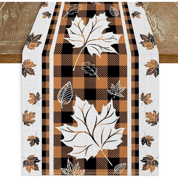 Thanksgiving Table Runner 13 x 72 Inch Pumpkin Fall Dining Table Decor, Autumn Pumpkin Table Runner Harvest Farmhouse Holiday Party Supplies Thankgiving Decorations