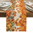 thumbnail image 1 of Thanksgiving Table Runner - 36 Inch Long, Kitchen Dining Table Runner Dresser Scarves, Fallen Maple Leaves Orange Green Pumpkin Farmhouse Decor for Coffee Tables Wedding Party Banquet, 1 of 8