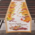 thumbnail image 1 of Thanksgiving Table Runner Autumn Maple Leaf Pumpkin Print Table Table Cloth Harvest Season Coffee Table Holiday Decor Napkins, 1 of 5