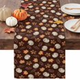 thumbnail image 1 of Thanksgiving Table Runner, Fall Country Harvest White Pumpkin Red Maple Leaf Brown Washable Cotton-linen Table Runners Dining Kitchen Decoration for Everyday Home Wedding Party Decor, 13 x 48 Inch, 1 of 9