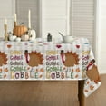 thumbnail image 1 of Thanksgiving Tablecloth 60×84 Inch Rectangular, Turkey Gobble Washable Table Cover for Party Picnic Dinner Decor, 1 of 6