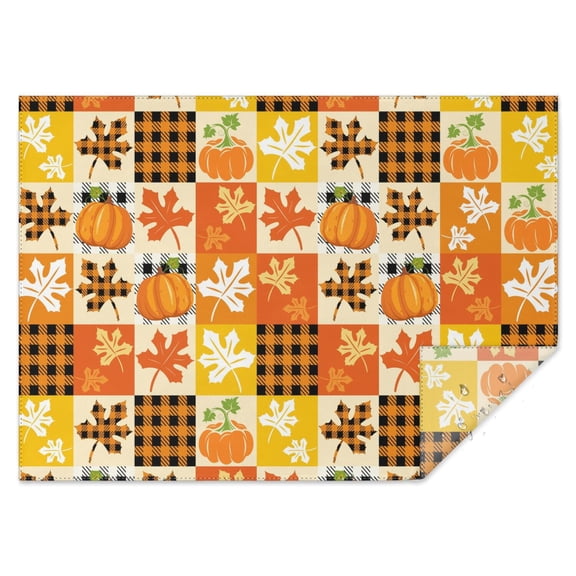 Thanksgiving Tablecloth 60x84 Inch Rectangle, Fall Pumpkin & Leaf Pattern Table Cover - Stain Resistant Oblong Cloth for Dining Room & Holiday Gatherings