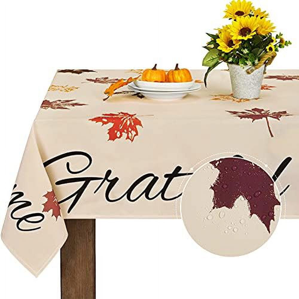 Thanksgiving Tablecloth Autumn Maple Leaf Table Cloth Fall Leaves ...