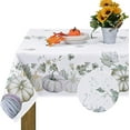 thumbnail image 1 of Thanksgiving Tablecloth, Autumn Pumpkins Vines Table Cloth, Maple Leaf Fall Harvest Tablecloths, Waterproof Spillproof Table Cover for Dinner Kitchen Party Holiday Decoration, Rectangle 60 x 120 Inch, 1 of 6