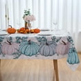 thumbnail image 1 of Thanksgiving Tablecloth Blue Fall Pumpkin Buffalo Plaid Rectangle Table Cloth - 60x84 Inch Oblong Autumn Polyester Table Cover Reusable Water Resistant for Outdoor Holiday Party Picnic, 1 of 8