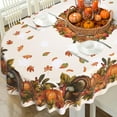 thumbnail image 1 of Thanksgiving Tablecloth Fall Pumpkin Turkey Table Cloth forHarvest Thanksgiving Kitchen Decoration - 60" X 120" Oval, 1 of 6