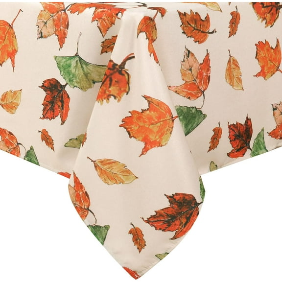 Thanksgiving Tablecloth Fall Tablecloth Printed Fabric Table Cover Maple Leaf Fall Harvest Rectangle Tablecloth for Festival Harvest Dinner Kitchen Party Holiday Decoration 60x84 inch