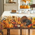 thumbnail image 1 of Thanksgiving Tablecloth Fall Tablecloth Rectangular 60x120 Inch, Autumn Harvest Turkey Pumpkin Table Cover Waterproof for Fall Thanksgiving Dinning Table Decorations, 1 of 6