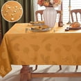 thumbnail image 1 of Thanksgiving Tablecloth Jacquard Heavy Duty & Spill Proof Table Cloth with Autumn Leaves, Washable Table Cover for Fall Harvest Holidays 60" x 102" Amber, 1 of 7