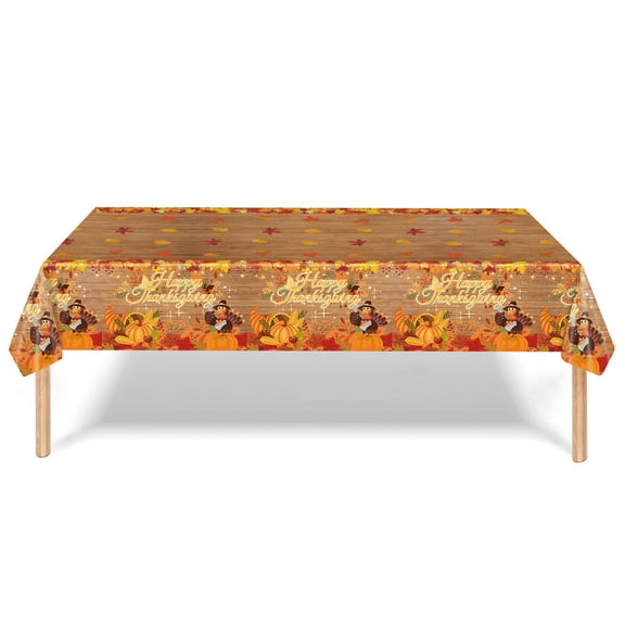 Thanksgiving Tablecloth With Maple Leaf Pattern 54X108In Disposable Pe Material For Holiday Party Dining Table Background Wall Decoration Autumn Theme
