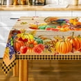 thumbnail image 1 of Thanksgiving Tablecloth Rectangle 60 x 84, Turkey Fall Pumpkins Maple Leaves Table Cloth Farmhouse Holiday Table Cover for Dining Room Kitchen Indoor Decor, 1 of 8
