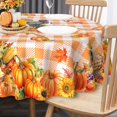 thumbnail image 1 of Thanksgiving Tablecloth Round 70 Inch, Turkey Pumpkins Table Cloth Holiday Indoor Decor for Dining Room Party, 1 of 5