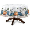 thumbnail image 1 of Thanksgiving Tablecloth Round, Fall Tablecloth Round Fall Blue Pumpkin Tablecloth, Waterproof Thanksgiving Table Cloths For Thanksgiving Decor, Fall Thanksgiving Tablecloth For Round Tables 60 X 60, 1 of 4