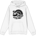 thumbnail image 1 of Thanksgiving Talk Turkey To Me Adult White Long Sleeve Hoodie-Small, 1 of 3