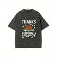 thumbnail image 1 of Thanksgiving Tee Black S-2XL Roasted Turkey Graphic Short Sleeve Cotton T-Shirt Top Holiday Casual Plus Size, 1 of 5