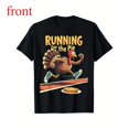 thumbnail image 1 of Thanksgiving Tee T Shirt Graphic Tees Tops Running Turkey Pie Design Loose Fit Short Sleeve Round Neck Black S-5XL, 1 of 5