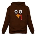 thumbnail image 1 of Tstars Thanksgiving Teen Hoodie Funny Turkey Face Sweatshirt for Men X-Large Brown, 1 of 5