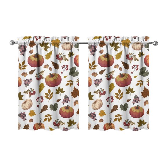 Thanksgiving Theme Window Panels Set of 2 Maple Leaf Decor 27.5x36in(70x90cm)