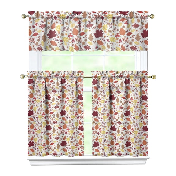 Thanksgiving Theme Window Panels Set of 3 Maple Leaf Decor 27.5x36in(70x90cm)