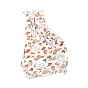 Thanksgiving Throw Blanket, Cute Assorted Maple Leaf Pumpkin Pattern Sofa Warm Nap Blankets, Great Gift for Men and Women