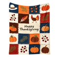thumbnail image 1 of Thanksgiving Throw Blanket, Happy Thanksgiving Turkey Pumpkin Pilgrim Hat Patchwork Print Soft Flannel Fleece Blanket, Warm Cozy Fall Blanket for Couch Bed Sofa, Holiday Gift, 1 of 3