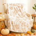 thumbnail image 1 of Thanksgiving Throw Blanket Soft Fall Leaves Blanket Autumn Plush Flannel Blanket Fall Warm Throw Blanket Harvest Cozy Blanket for Couch Bed Sofa Holiday, 50 x 60 Inches, 1 of 6