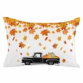 thumbnail image 1 of Thanksgiving Throw Pillow Cover 20 x 26 Inch Decorative Pillow Cover Fall Black Truck Orange Maple Leaves Retro Lumbar Pillowcase Seasonal Rectangle Cushion Case for Couch Sofa Bed Living Room, 1 of 7
