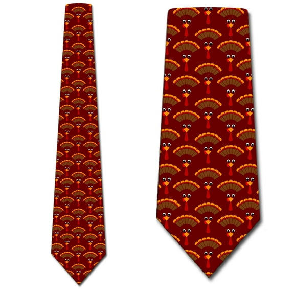 Thanksgiving Ties Mens Turkey Necktie Holiday Tie by Three Rooker