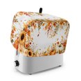 thumbnail image 1 of Thanksgiving Toaster Cover 4 Slice, Fall Pumpkins Sunflowers Farmhouse Leaves Dustproof Bakeware Oven Protector with Top Hook, Waterproof Small Kitchen Appliance Toasters Dust Cover, 12"x11"x8", 1 of 9