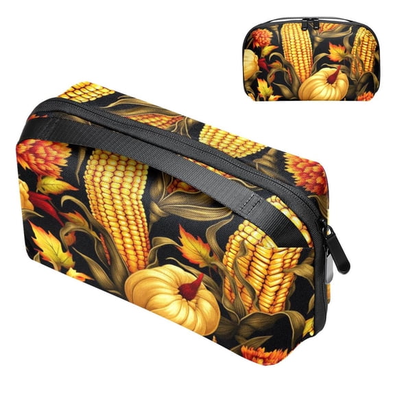 Thanksgiving Travel Organizer Oxford Cloth Waterproof Storage Pouch Hard Drive Bags Computer Cable Organizer Power Plug Travel Organizer Small 5.9x9.44x3.14 in