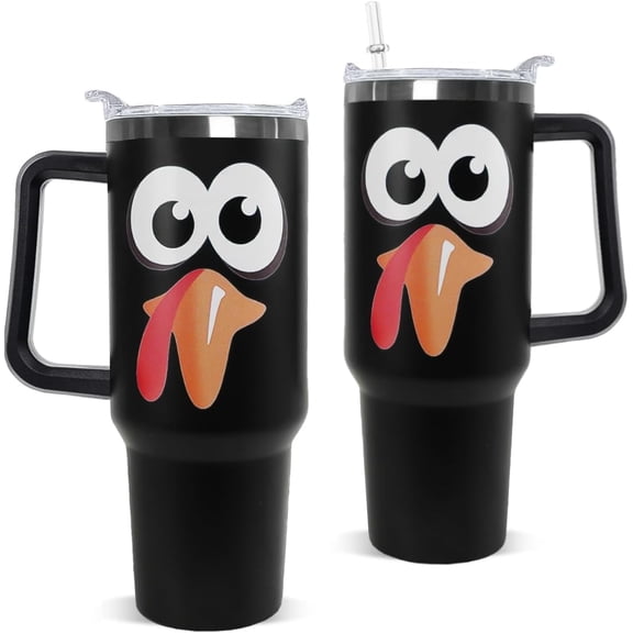 Thanksgiving Tumbler 40 oz Fall Cup Funny Turkey Coffee Travel Mug Stainless Steel Insulated Cups Fall Water Bottle Thanksgiving Decor Gifts for Women