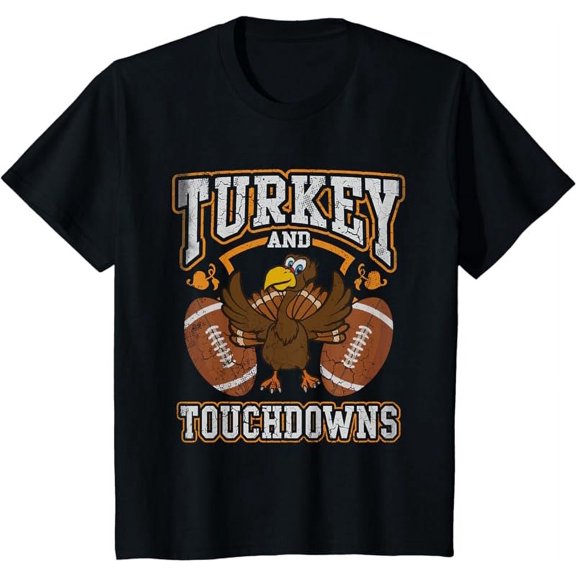 Thanksgiving Turkey And Touchdowns Football Men T-Shirt