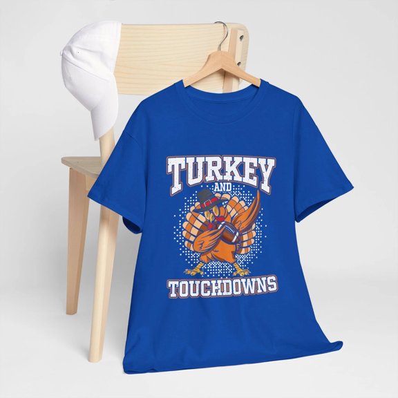 Thanksgiving Turkey And Touchdowns Football Men Women T-Shirt