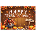 thumbnail image 1 of Thanksgiving Turkey Banner Colorful Leaves Pumpkin Decoration Rustic Party Decoration for Friendsgiving Celebration Autumn Gathering Indoor Event, 1 of 9
