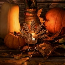 Thanksgiving Turkey Candle Holder, Metal Tea Light Candlestick with Hand Painted Details for Fall Table Centerpiece, Autumn Harvest Home Decor and Dining Room Decoration