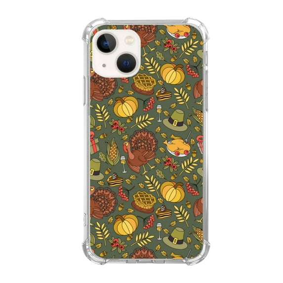 Thanksgiving Turkey Case Compatible with iPhone 13,Unique Art Design TPU Bumper Cover Case
