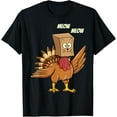 thumbnail image 1 of Thanksgiving Turkey Cat Meow Funny Thanksgiving Mens T-Shirt, 1 of 7