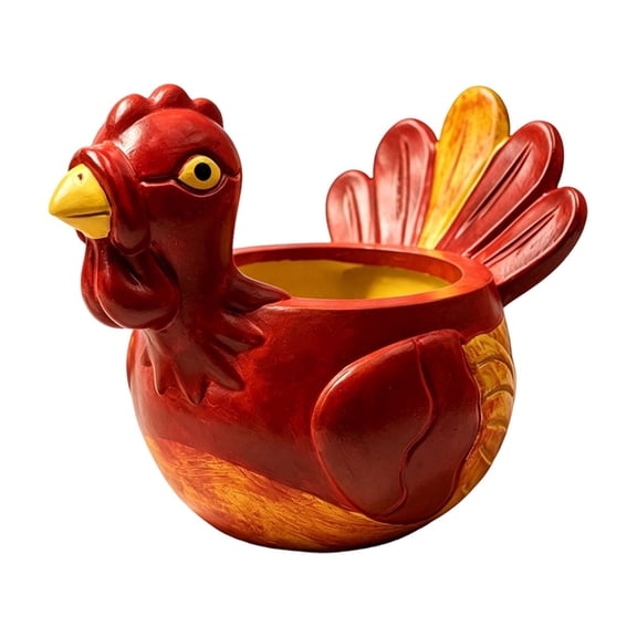 Thanksgiving Turkey Ceramic Utensil Holder Red Festive Fall Kitchen Decor Holiday Tabletop Storage Crock for Spatulas and Spoons
