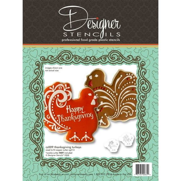 Thanksgiving Turkey Cookie Stencil Set (no cutter) by Designer Stencils