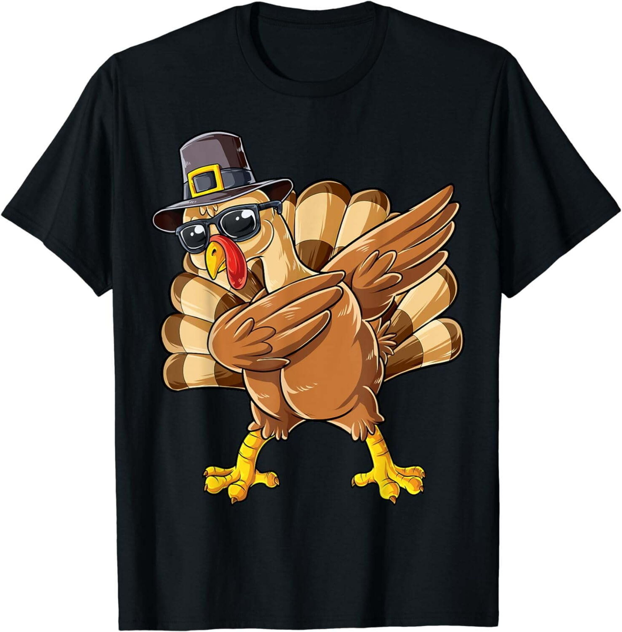 Thanksgiving Turkey Dab Shirt - Cute Pilgrim Kids Tee for Boys and ...