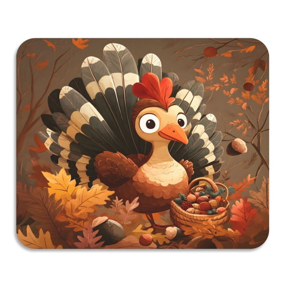 Thanksgiving Turkey Diatomaceous Earth Water Absorbent Mat, Anti-Slip Rubber Backing, 15.7" x 11.8"